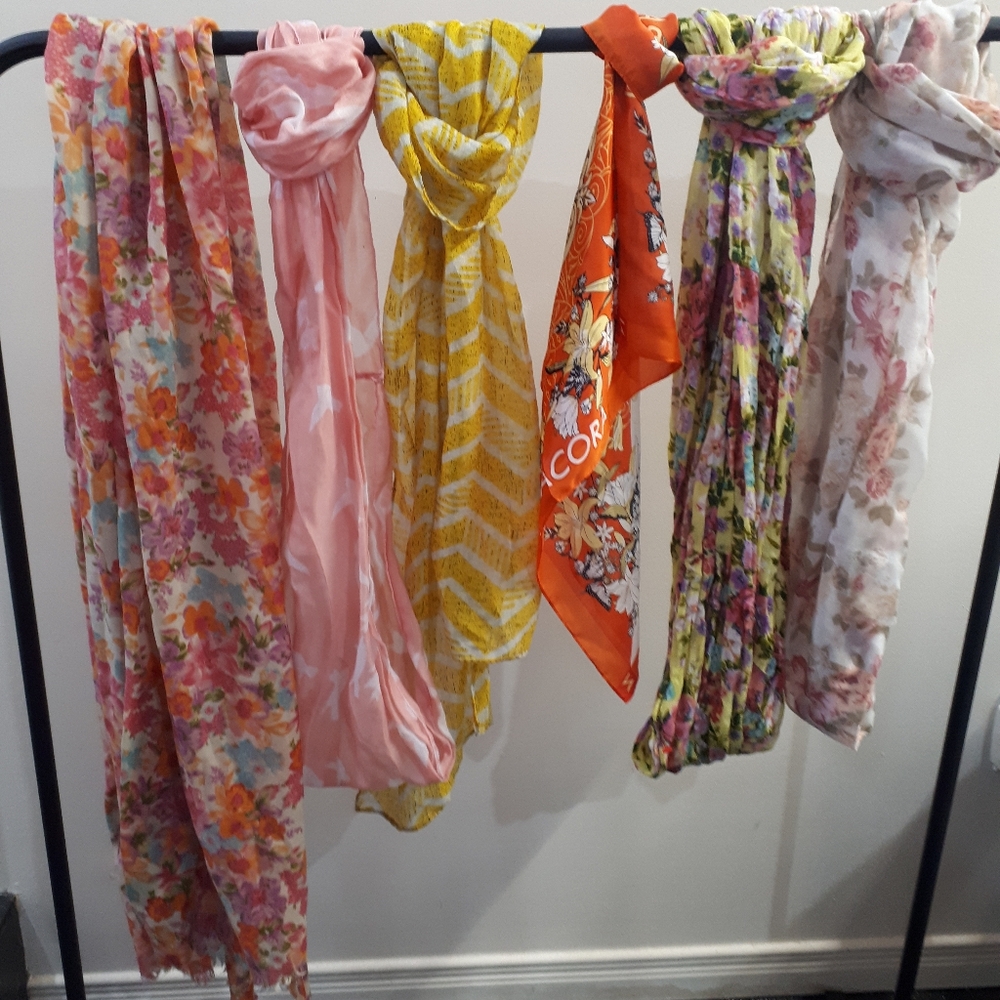 Lot Of 6 Spring/Summer Scarves
